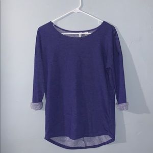 purple cuffed sweater